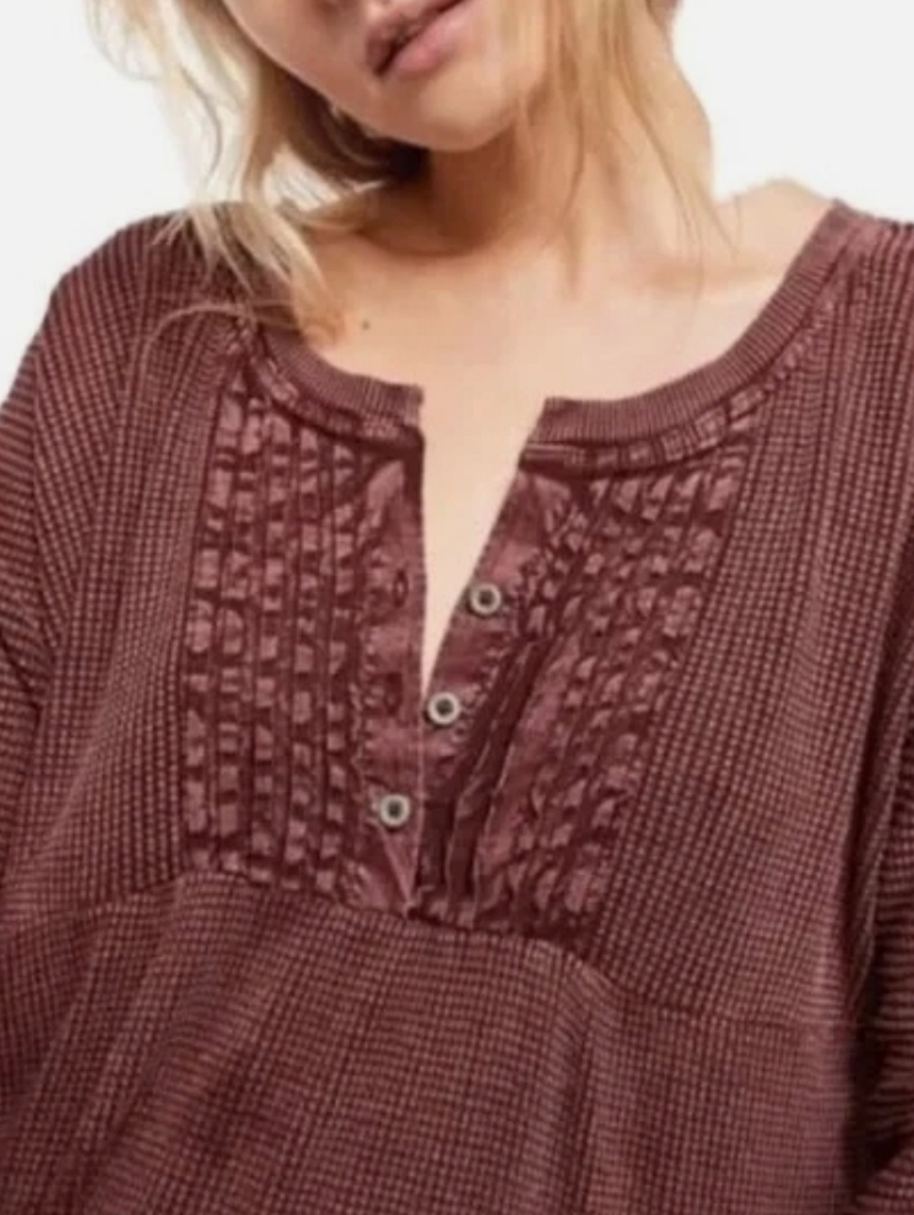 Free People FP One Jolene Thermal Mini Dress Dusty Plum S - Picture 4 of 8